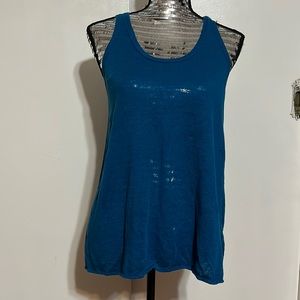 Club Monaco Cross Back Blue Tank Top - Size Small